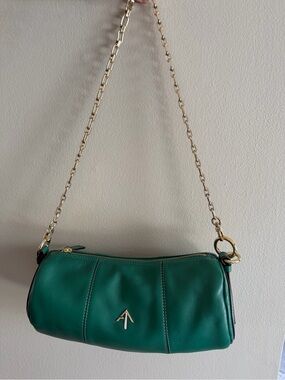 Manu Atelier Cylinder Bag in Emerald Green